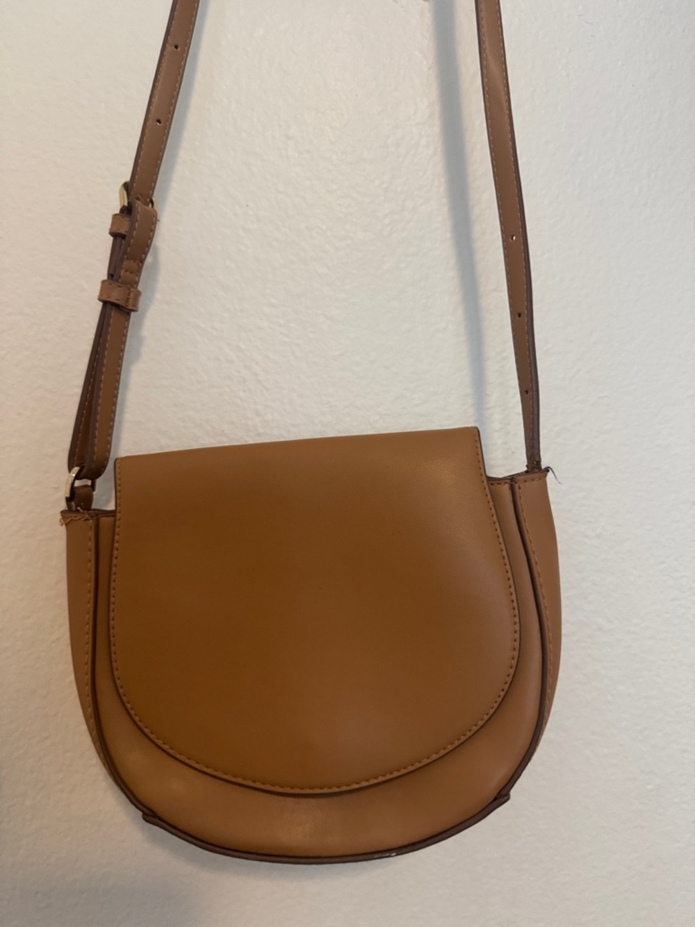 a new day Tan Saddle Crossbody Bag